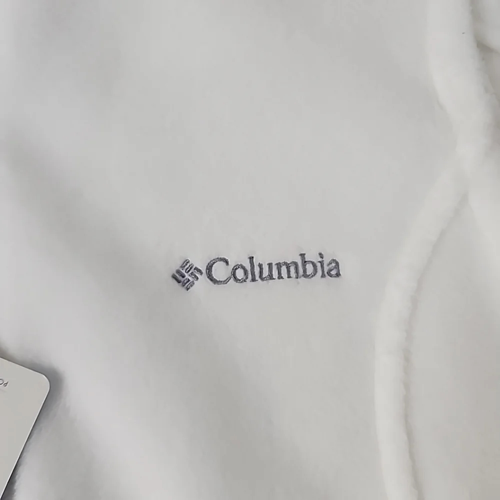 Columbia NEW Three Rivers Fleece Vest Cream Full Zip Zipper Pockets Size Large - Picture 9 of 9